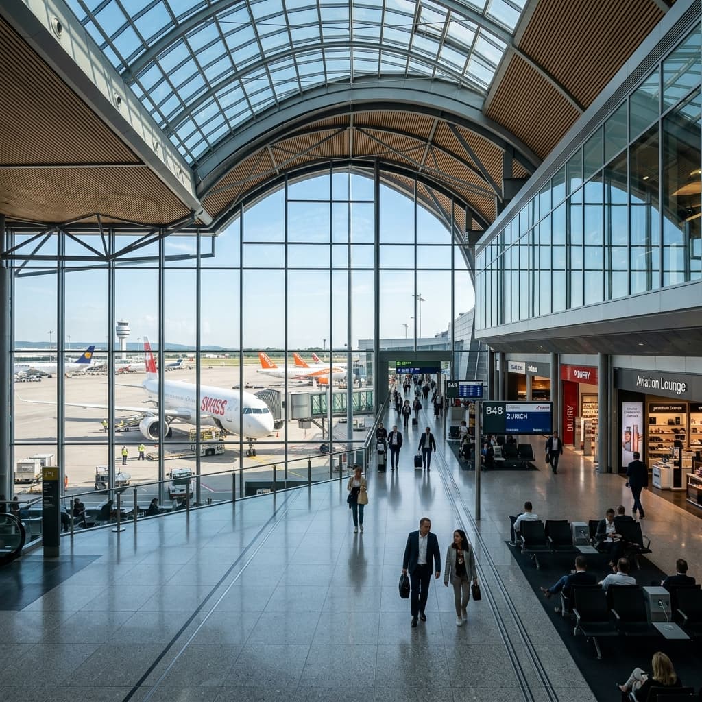 Modern airport terminal